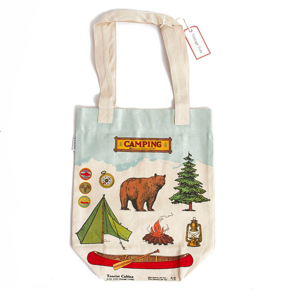 Cavallini, Tote, Art & School, Canvas, Camping, 416549